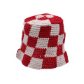 Women Knitted Lattice Bucket Hat